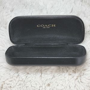 Coach Sunglass Eyeglass Black Leather Hard Case Large